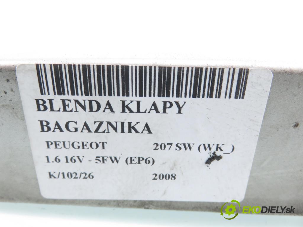 PEUGEOT 207 SW (WK_) KOMBI 2008 88,00 1.6 16V - 5FW (EP6) 1598,00 Zadné čelo dverí kufor 9680548977