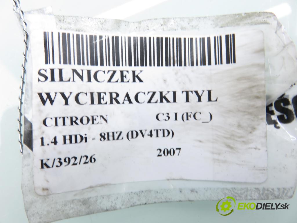 CITROEN C3 I (FC_) HB 2007 50,00 1.4 HDi - 8HZ (DV4TD) 1398,00 motorek stěrače ZADNÍ: 9683557580 ; W000001958