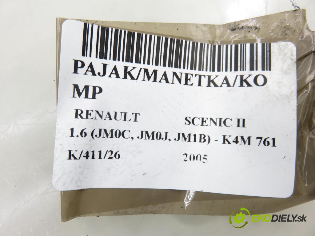 RENAULT SCENIC II (JM0/1_) MINIVAN 2005 0,00 1.6 (JM0C, JM0J, JM1B) - K4M 761 1598,00 páčka/prepínač 8200127727