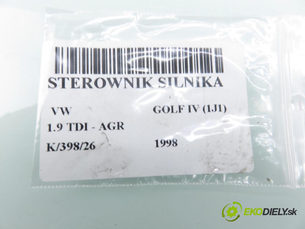 VW GOLF IV (1J1) HB 1998 66,00 1.9 TDI - AGR 1896,00 Riadiaca jednotka Motor 038906018D ; 0281001611