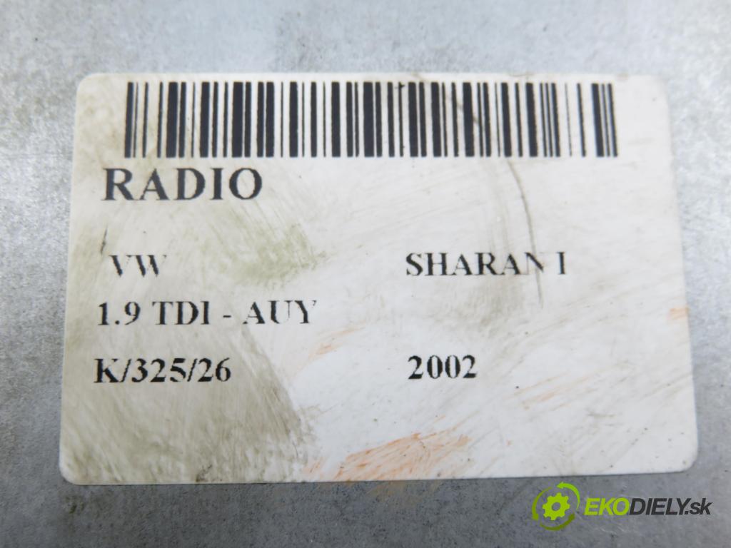 VW SHARAN (7M8, 7M9, 7M6) HB 2002 85,00 1.9 TDI PD 115 - AUY 1896,00 RADIO Modul 1J0035152E