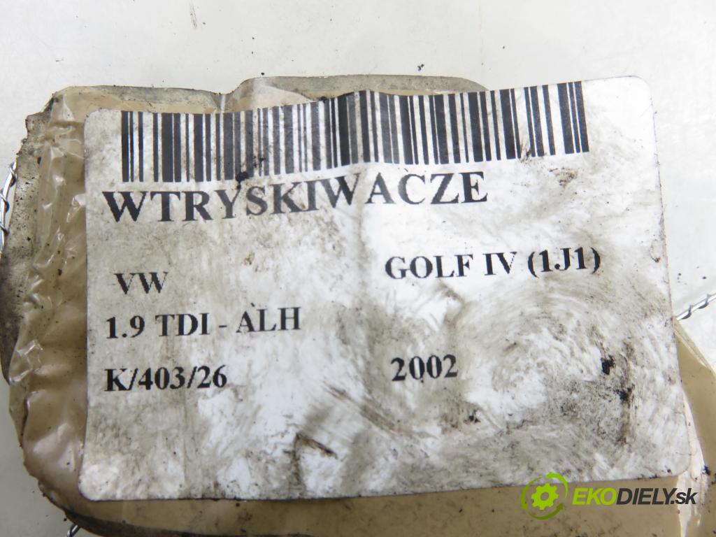VW GOLF IV (1J1) HB 2002 66,00 1.9 TDI 90 - ALH 1896,00 vstřikovací ventily 074130202A ; 074130201C (Vstřikovací ventil)
