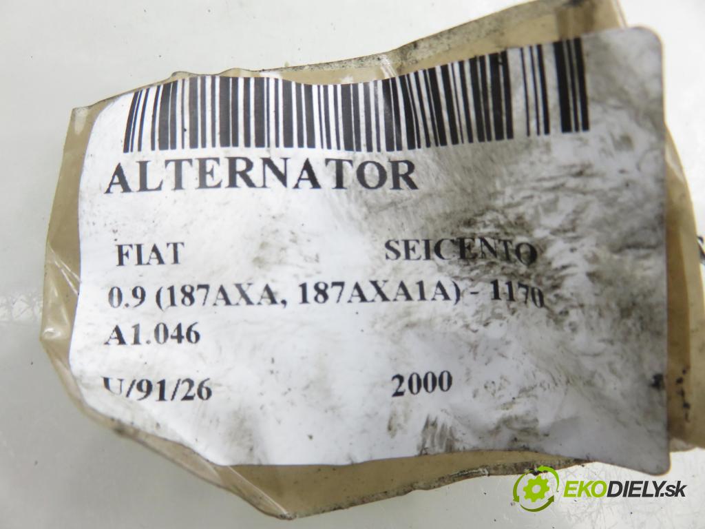FIAT SEICENTO / 600 (187_) HB 2000 29,00 0.9 39 - 1170 A1.046 899,00 Alternátor 63321165 (Alternátor)