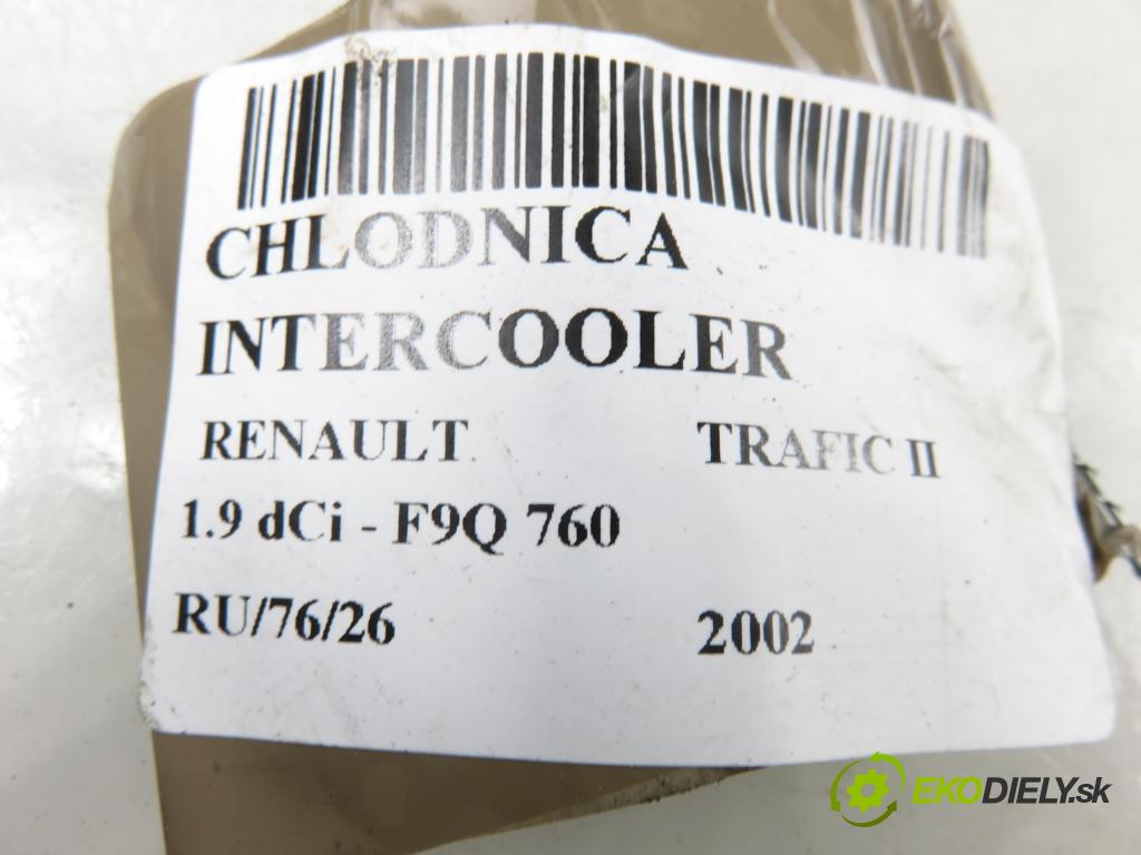 RENAULT TRAFIC II Skrzynia (FL) FURGON 2002 74,00 1.9 dCi - F9Q 760 1870,00 chladič intercooler