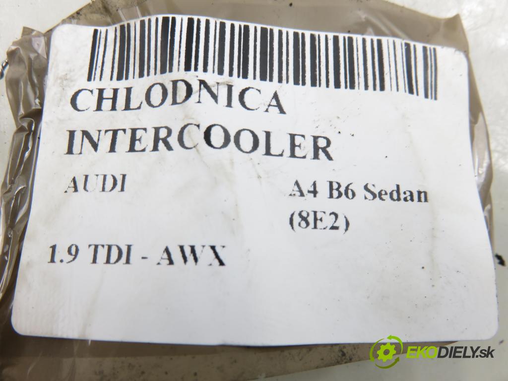 AUDI A4 (8E2, B6) SEDAN 2001 96,00 1.9 TDI PD 130 - AWX 1896,00 chladič intercooler 8E0145805S