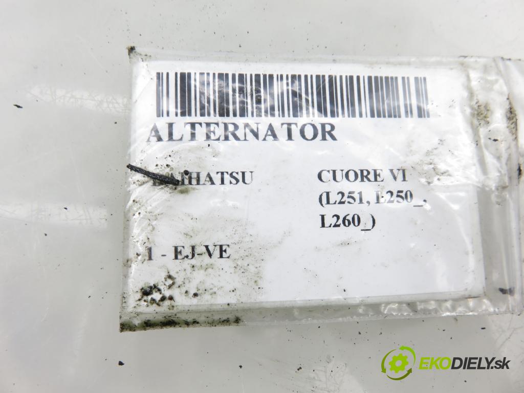 DAIHATSU CUORE VI (L251, L250_, L260_) HB 2003 43,00 1 - EJ-VE 989,00 Alternátor 2706097202 ; 1012112731 (Alternátor)