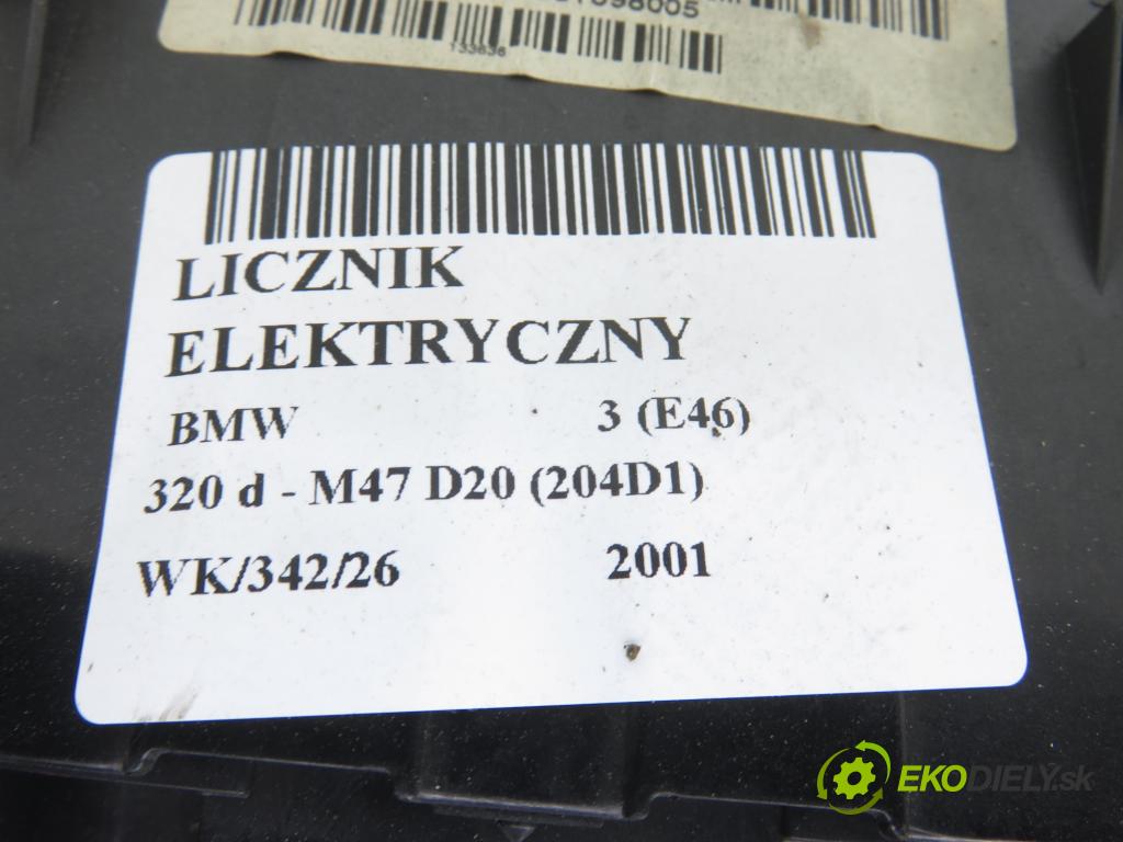BMW 3 (E46) SEDAN 2001 100,00 320 d 136 - M47 D20 (204D1) 1951,00 Prístrojovka elektrický 6906890 ; 0263606271