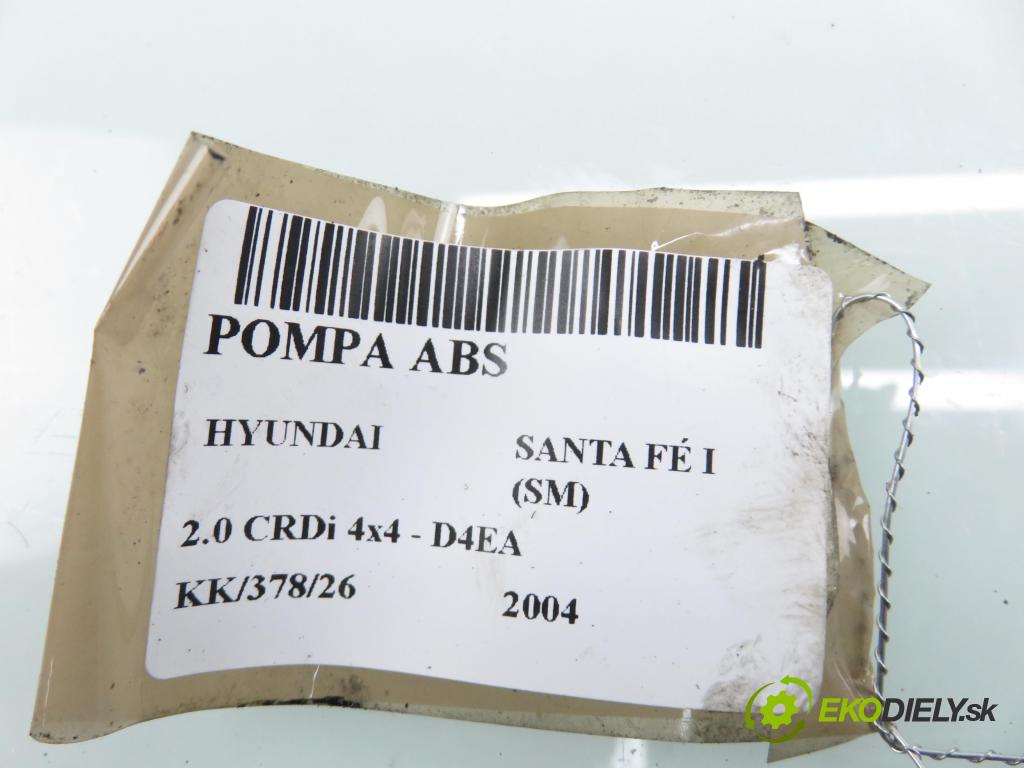 HYUNDAI SANTA FÉ I (SM) SUV 2004 83,00 2.0 CRDi 4x4 113 - D4EA 1991,00 Pumpa ABS 5890026180 ; BH60114210 ; 0295626210 (Pumpa ABS)