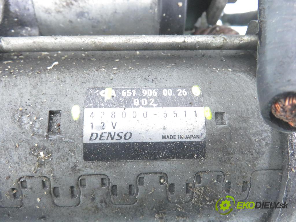 MERCEDES-BENZ SPRINTER 3,5-t Skrzynia (906) FURGON 2011 95,00 313 CDI (906.631, 906.633, 906.635, 906.637) - OM  2143,00 Štartér 6519060026 ; 4280005511 (Štartér)