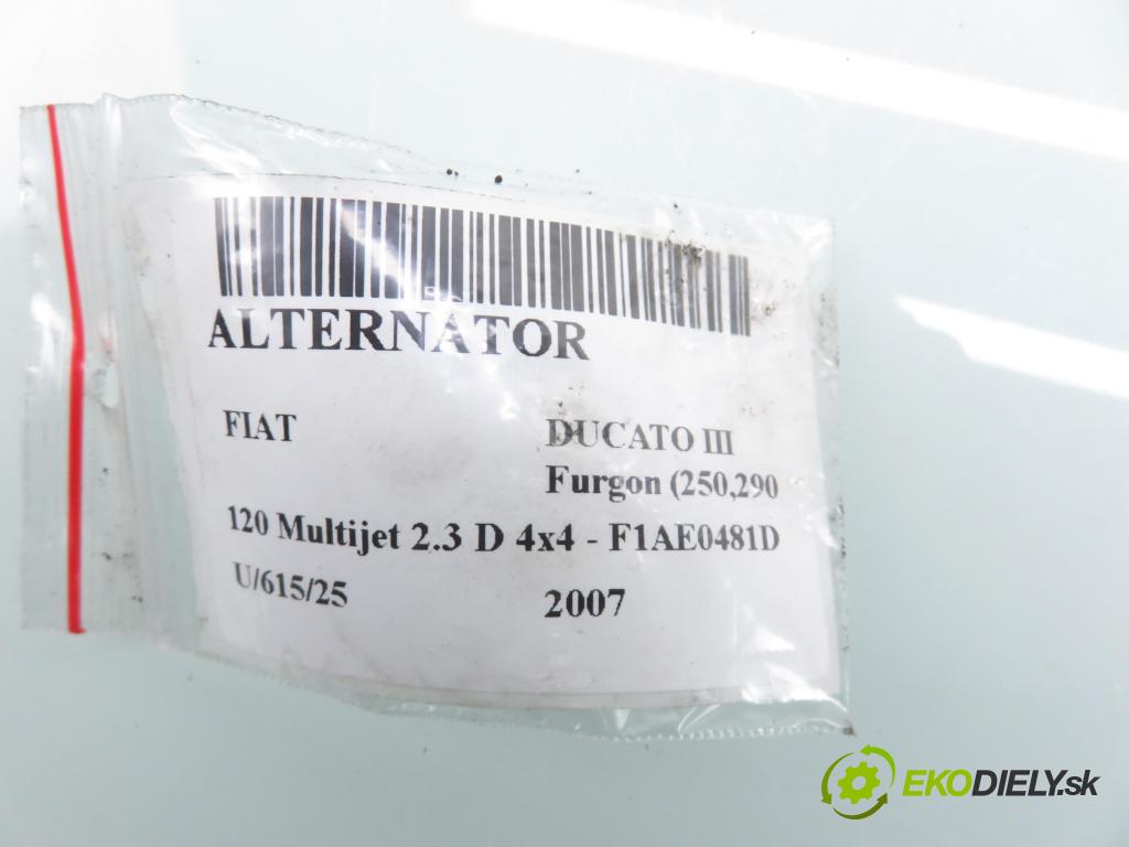 FIAT DUCATO Furgon (250_, 290_) FURGON 2007 88,00 120 Multijet 2.3 D - F1AE0481D 2287,00 Alternátor A3222 (Alternátor)