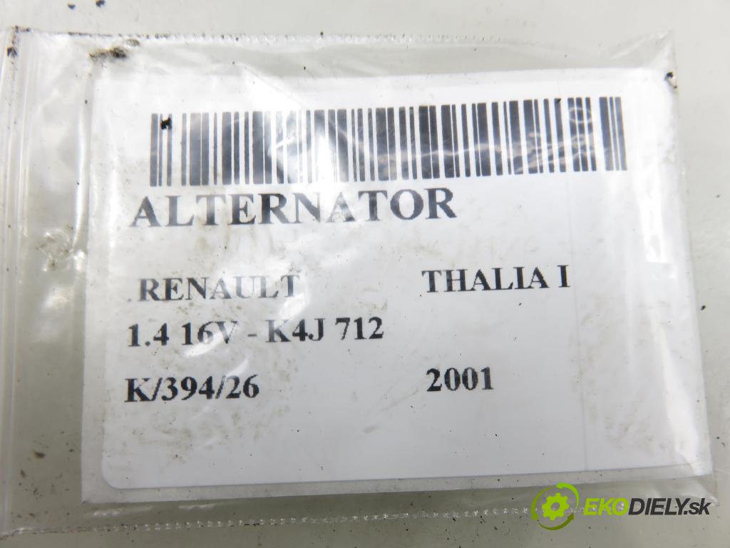 RENAULT THALIA I (LB0/1/2_) SEDAN 2001 0,00 1.4 16V - K4J 712 1390,00 Alternátor 8200103744 ; 2542481D ; SG7S013 (Alternátor)