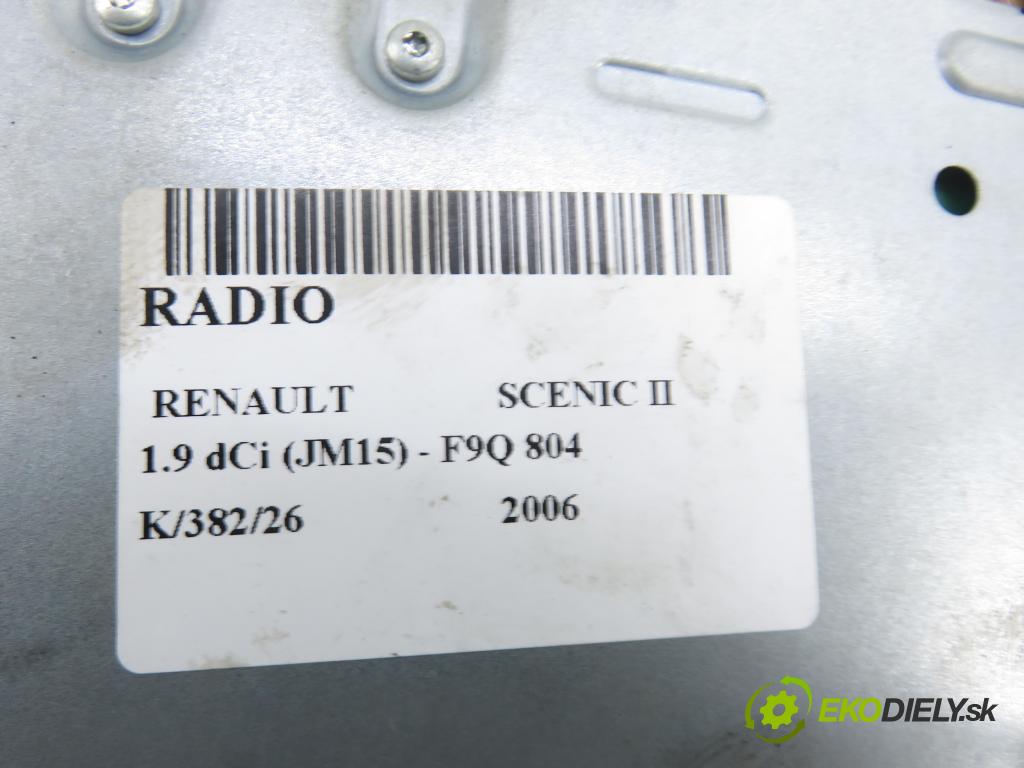 RENAULT SCENIC II (JM0/1_) MINIVAN 2006 96,00 1.9 dCi (JM15) - F9Q 804 1870,00 RADIO CD 8200562686