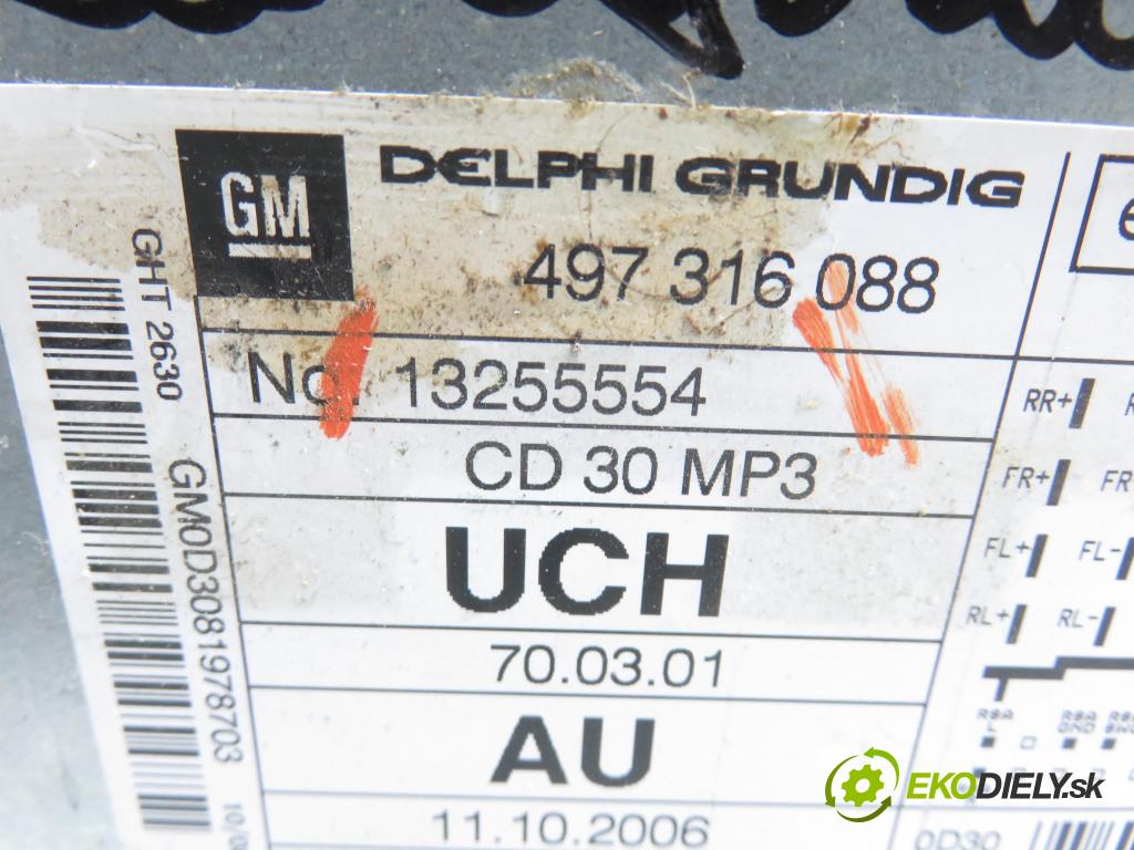 OPEL ZAFIRA B (A05) MINIVAN 2008 92,00 1.7 CDTI - A 17 DTR 1686,00 RADIO CD 13255554