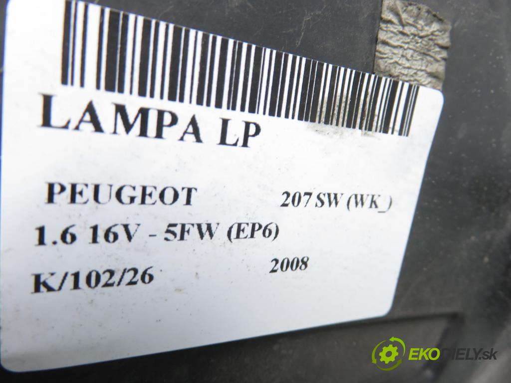 PEUGEOT 207 SW (WK_) KOMBI 2008 88,00 1.6 16V - 5FW (EP6) 1598,00 světlo LP 9649986280