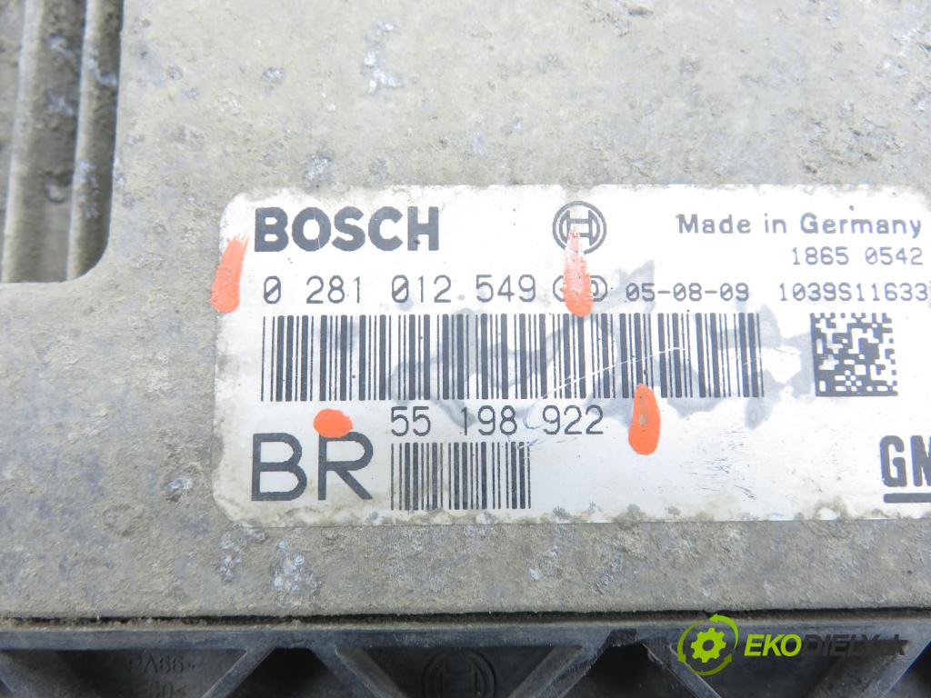 OPEL ZAFIRA B (A05) MINIVAN 2005 88,00 1.9 CDTI 8V 120 - Z 19 DT 1910,00 řídící jednotka motora 0281012549 ; 55198922