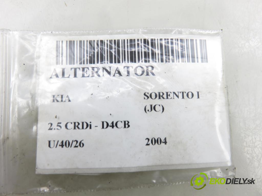 KIA SORENTO I (JC) SUV 2004 103,00 2.5 CRDi 140 - D4CB 2497,00 Alternátor  (Alternátor)