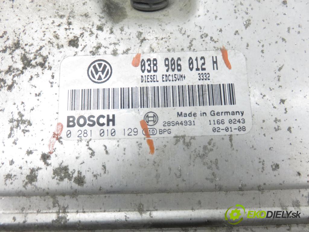 SKODA OCTAVIA I Combi (1U5) KOMBI 2003 66,00 1.9 TDI 90 - ALH 1896,00 řídící jednotka motora 038906012H ; 0281010129