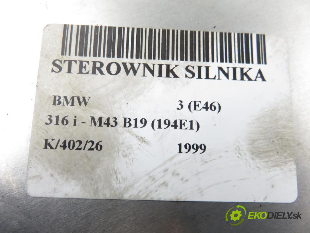 BMW 3 (E46) SEDAN 1999 77,00 316 i 105 - M43 B19 (194E1) 1895,00 Riadiaca jednotka Motor 1430940 ; 0261204420