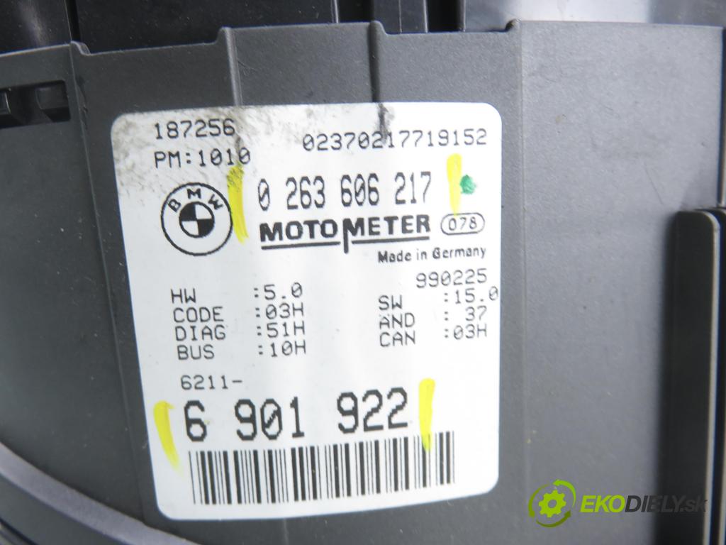 BMW 3 (E46) SEDAN 1999 77,00 316 i 105 - M43 B19 (194E1) 1895,00 Prístrojovka elektrický 6901922 ; 0263606217