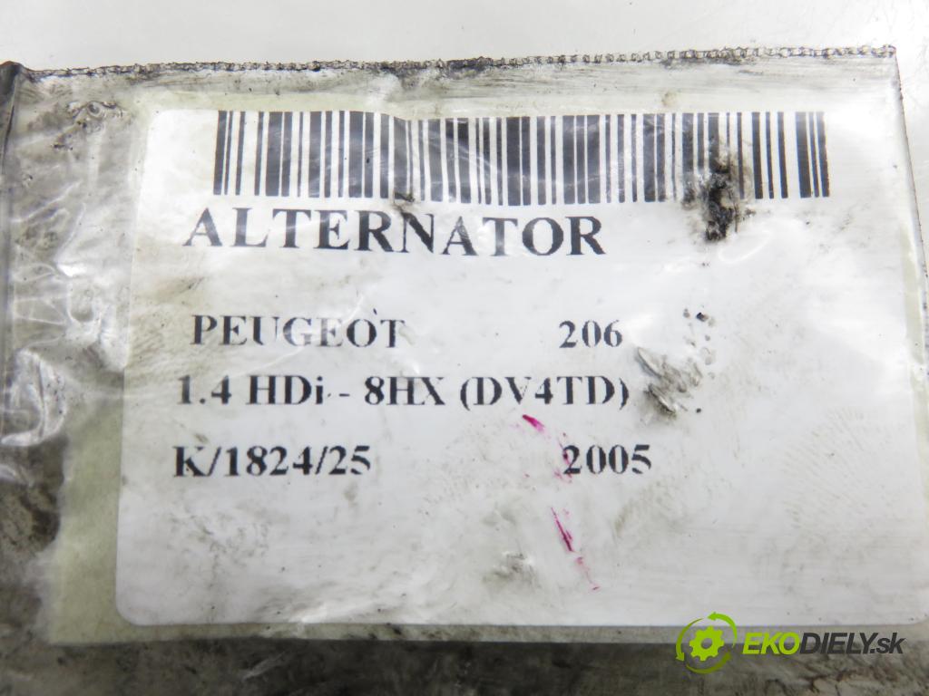 PEUGEOT 206 liftback (2A/C) HB 2005 51,00 1.4 HDi - 8HX (DV4TD) 1398,00 Alternátor 9646321780 (Alternátor)