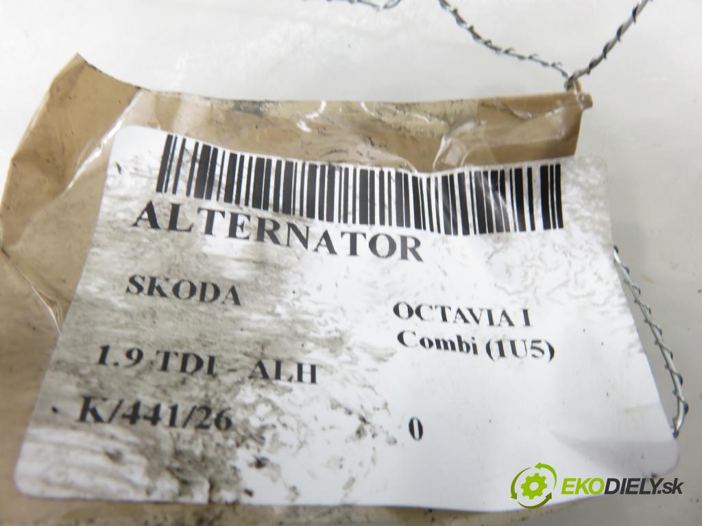 SKODA OCTAVIA I Combi (1U5) KOMBI 2003 66,00 1.9 TDI 90 - ALH 1896,00 Alternátor 038903023S (Alternátor)