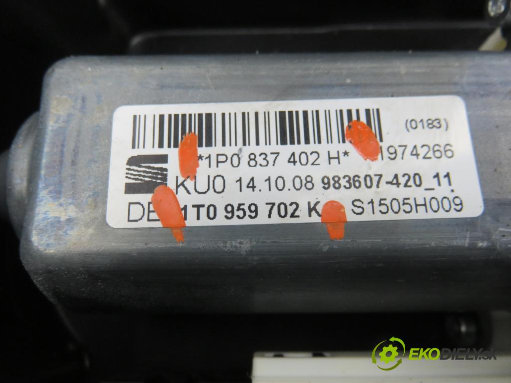 SEAT LEON (1P1) HB 2008 75,00 1.6 - BSE 1595,00 mechanismus oken PPE 1K0959792N ; 1P0837402H ; 1T0959702K