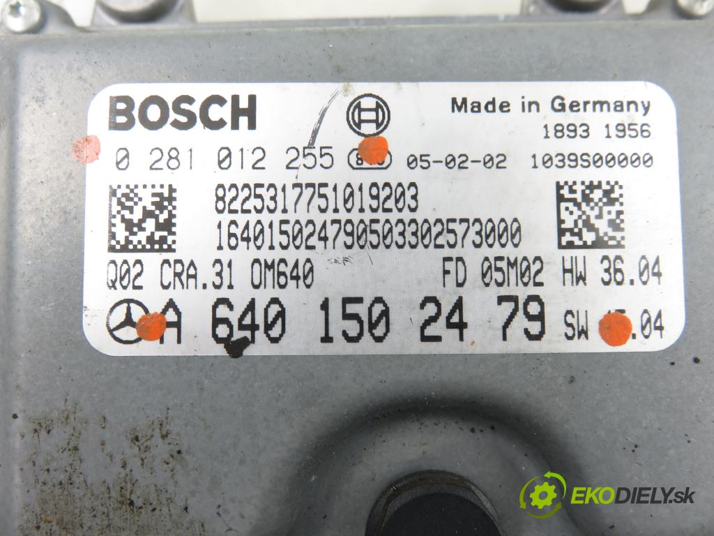 MERCEDES-BENZ KLASA A (W169) HB 2005 80,00 2.0 CDI 109 - OM 640.940 1991,00 Riadiaca jednotka Motor 0281012255 ; A6401502479