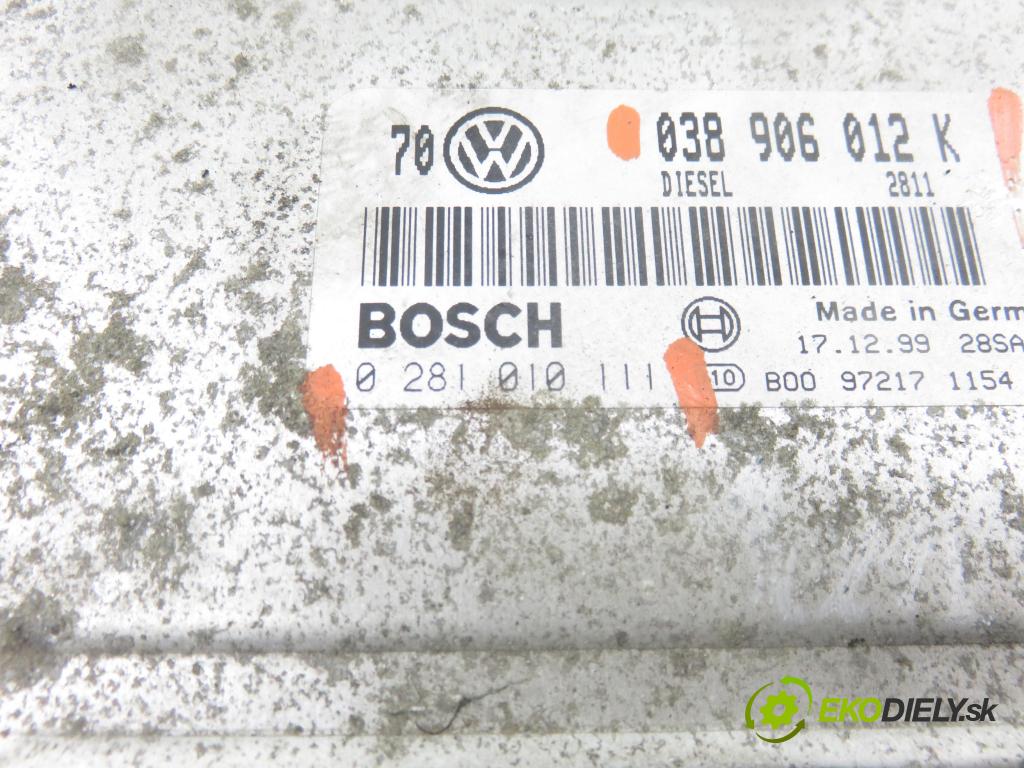 VW GOLF IV (1J1) HB 2000 66,00 1.9 TDI - AGR 1896,00 Riadiaca jednotka Motor 038906012K ; 0281010111