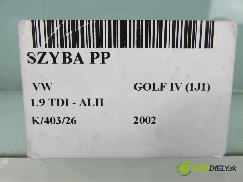 VW GOLF IV (1J1) HB 2002 66,00 1.9 TDI 90 - ALH 1896,00 Okno PP 