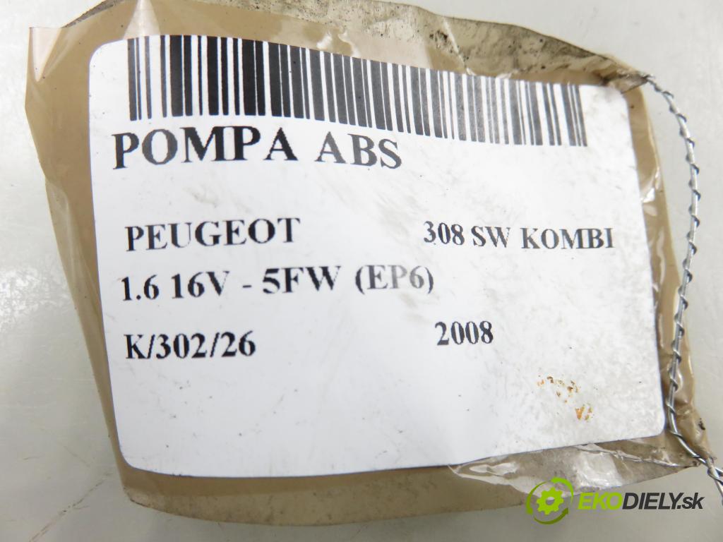 PEUGEOT 308 SW KOMBI 2008 88,00 1.6 16V - 5FW (EP6) 1598,00 Pumpa ABS 0265951134 (Pumpa ABS)