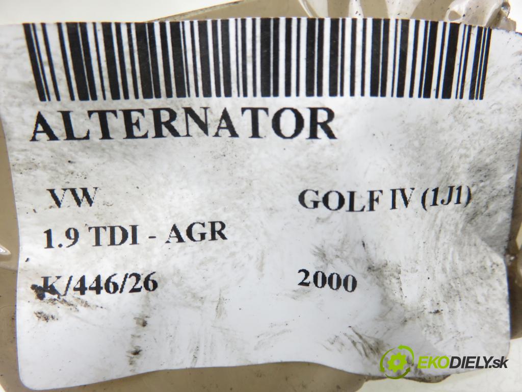 VW GOLF IV (1J1) HB 2000 66,00 1.9 TDI - AGR 1896,00 Alternátor 028903028E (Alternátor)