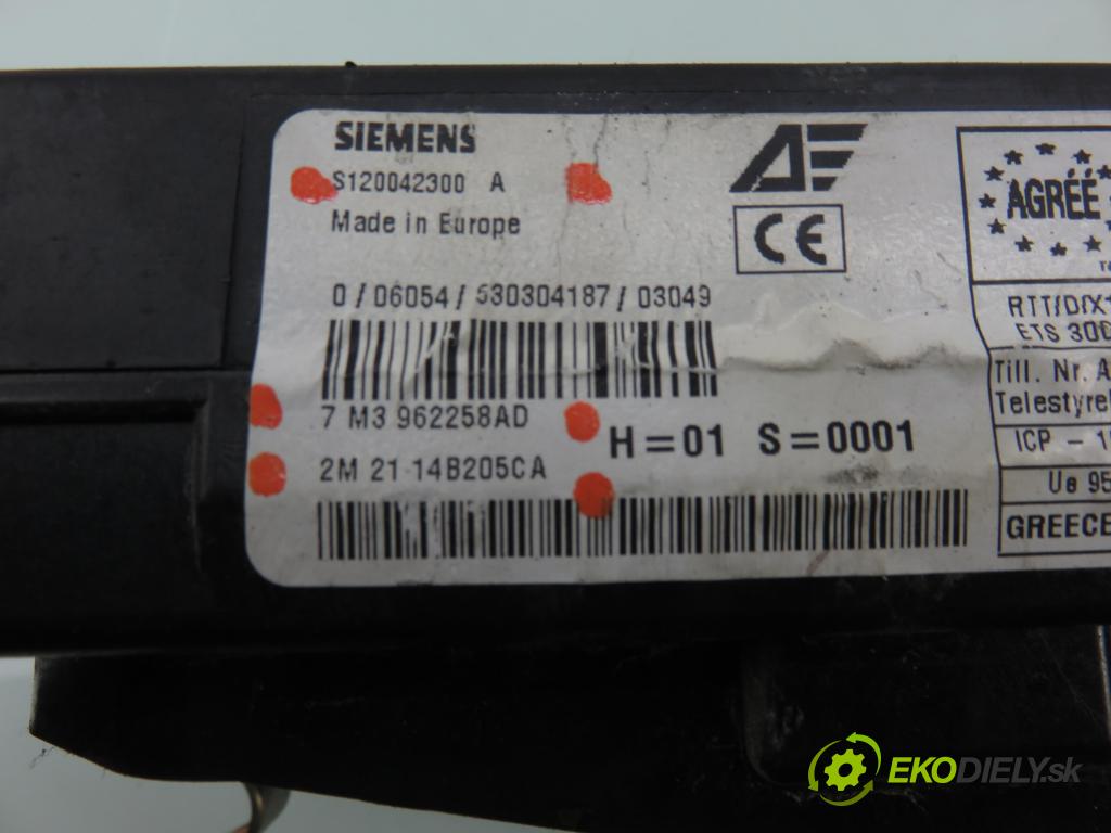 FORD GALAXY (WGR) VAN 2002 85,00 1.9 TDI PD 115 - AUY 1896,00 MODUL BSI S120042300A ; 7M3962258AD