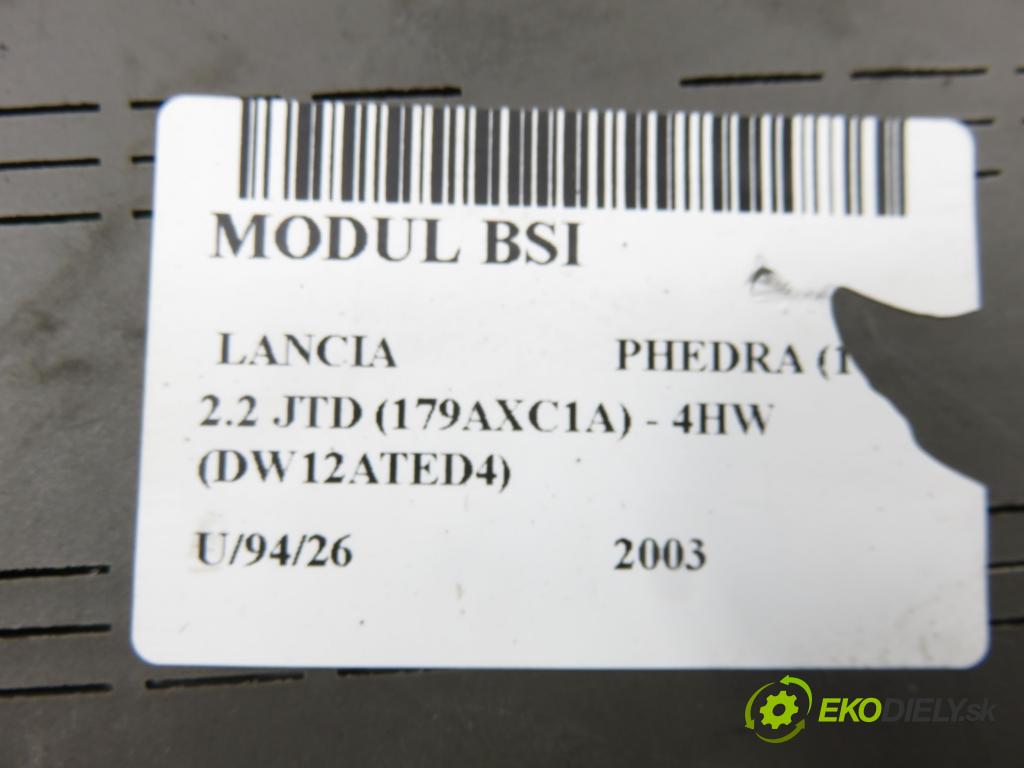 LANCIA PHEDRA (179_) MINIVAN 2003 94,00 2.2 JTD (179AXC1A) - 4HW (DW12ATED4) 2179,00 MODUL BSI 9651938180