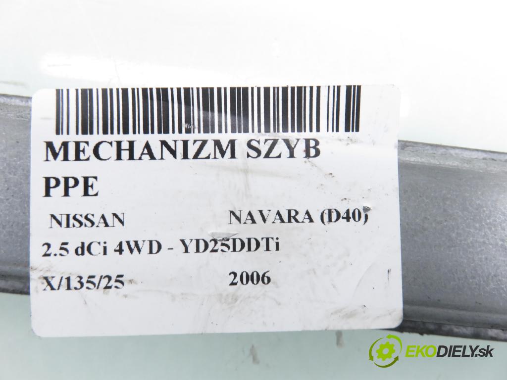 NISSAN NP300 NAVARA (D40) PICK-UP 2006 126,00 2.5 dCi 171 2488,00 Mechanizmus okien 400848