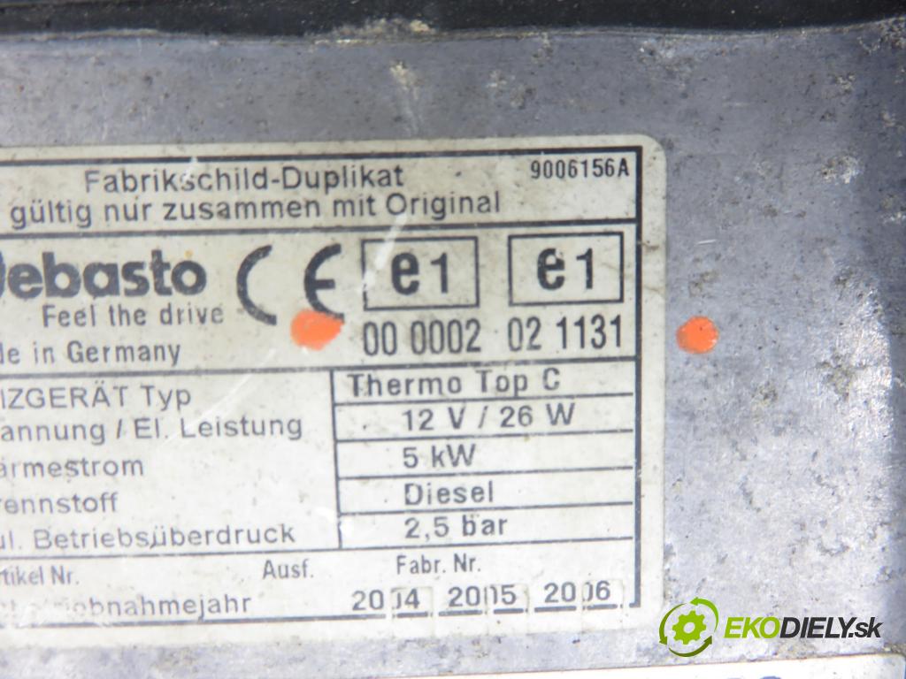 KIA SORENTO I (JC) SUV 2004 103,00 2.5 CRDi 140 - D4CB 2497,00 Webasto 000002021131 (Webasto (nezávislé kúrenie))