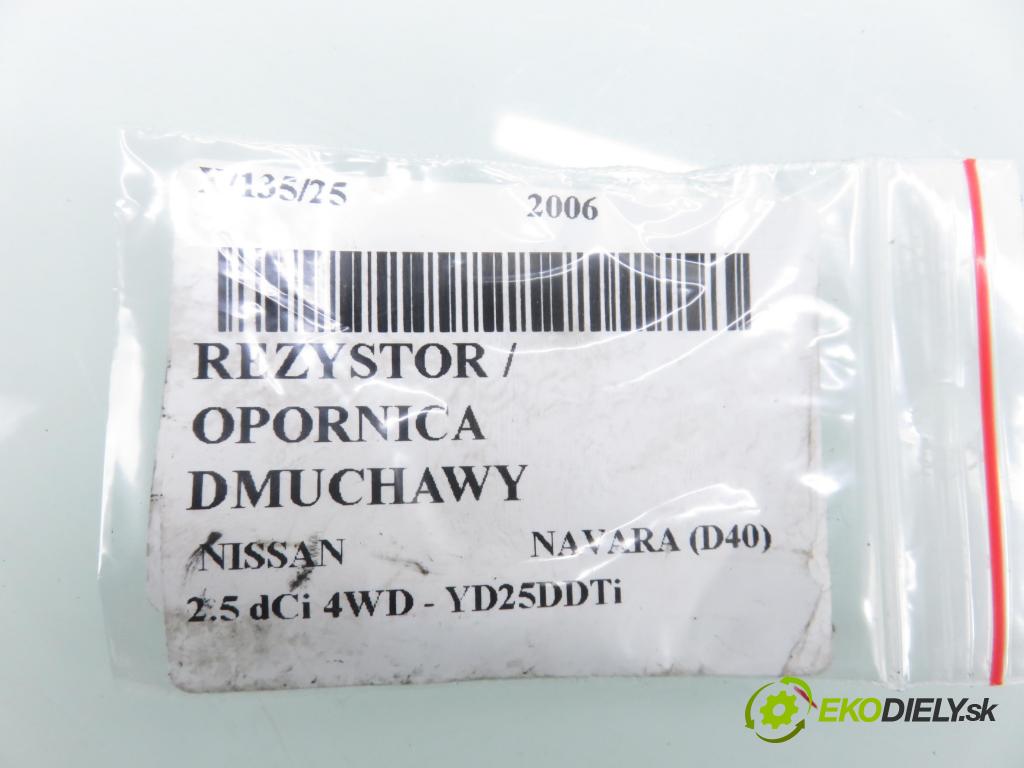 NISSAN NP300 NAVARA (D40) PICK-UP 2006 126,00 2.5 dCi 171 2488,00 rezistor / reostat kúrenia VP5NEH19E624AA
