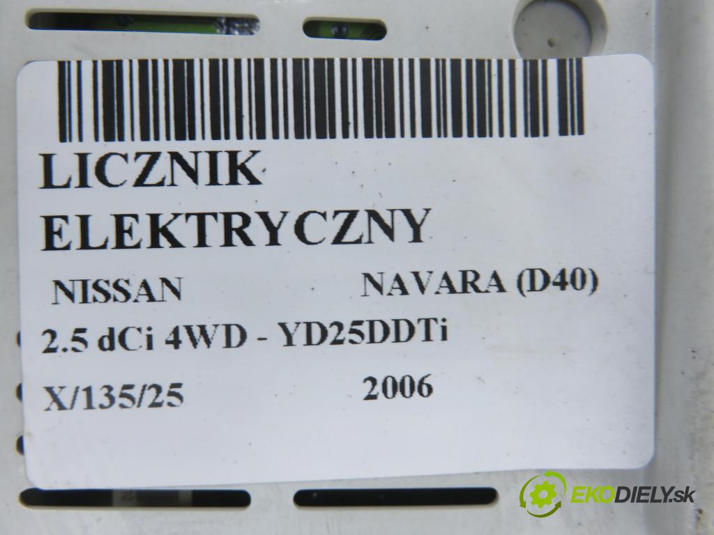 NISSAN NP300 NAVARA (D40) PICK-UP 2006 126,00 2.5 dCi 171 2488,00 Prístrojovka elektrický 248103X32A