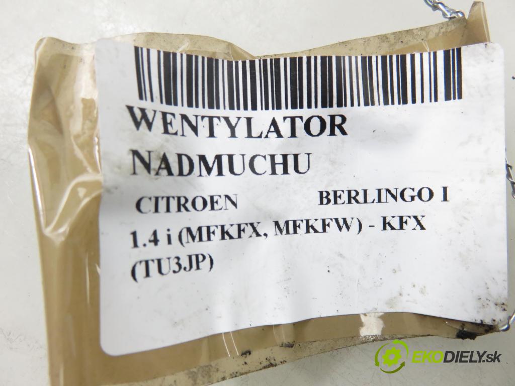 CITROEN BERLINGO / BERLINGO FIRST nadwozie wielkoprzestrzenne (MPV) KOMBIVAN 1998 55,00 1.4 i 75 - KFX 1360,00 ventilátor větráku 602905K