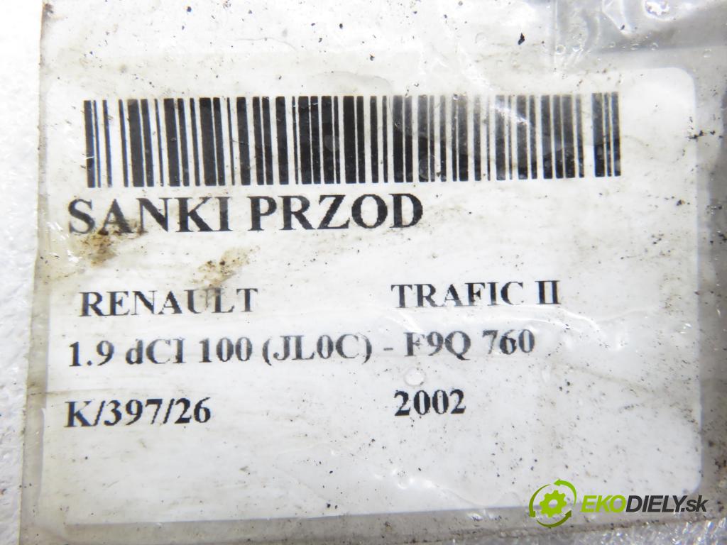 RENAULT TRAFIC II Autobus (JL) BUS 2002 74,00 1.9 dCI 100 (JL0C) - F9Q 760 1870,00 PŘEDNÍ: