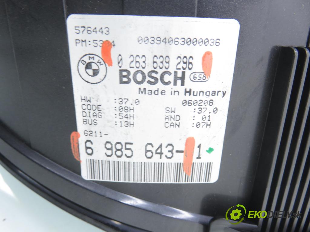 BMW 3 (E46) SEDAN 2005 85,00 316 i - N46 B18 A 1796,00 prístrojovka elektrický 0263639296