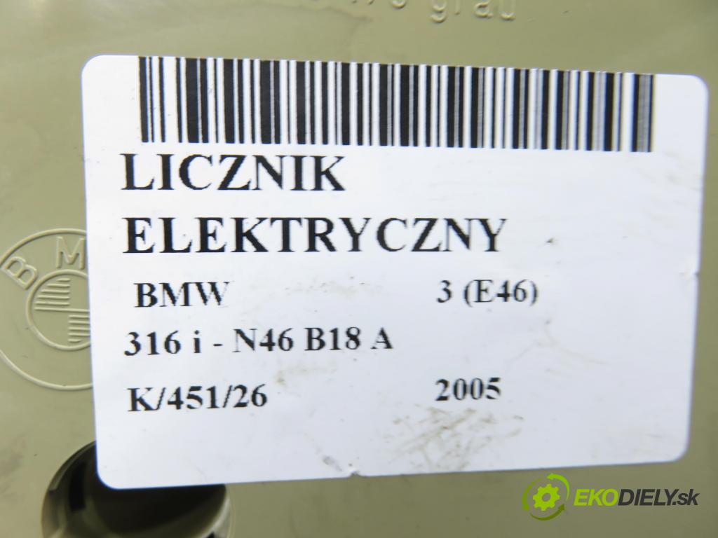BMW 3 (E46) SEDAN 2005 85,00 316 i - N46 B18 A 1796,00 prístrojovka elektrický 0263639296