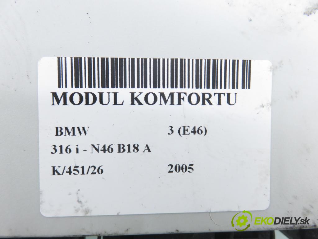 BMW 3 (E46) SEDAN 2005 85,00 316 i - N46 B18 A 1796,00 MODUL komfortu 6963034