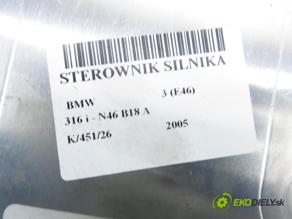 BMW 3 (E46) SEDAN 2005 85,00 316 i - N46 B18 A 1796,00 Riadiaca jednotka Motor 0261208388 ; 7541459