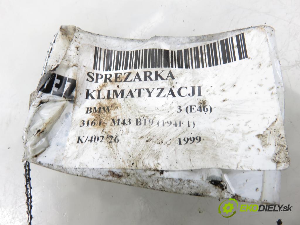 BMW 3 (E46) SEDAN 1999 77,00 316 i 105 - M43 B19 (194E1) 1895,00 KOMPRESOR: klimatizace 8386650 ; 8390646 (Kompresor klimatizace)