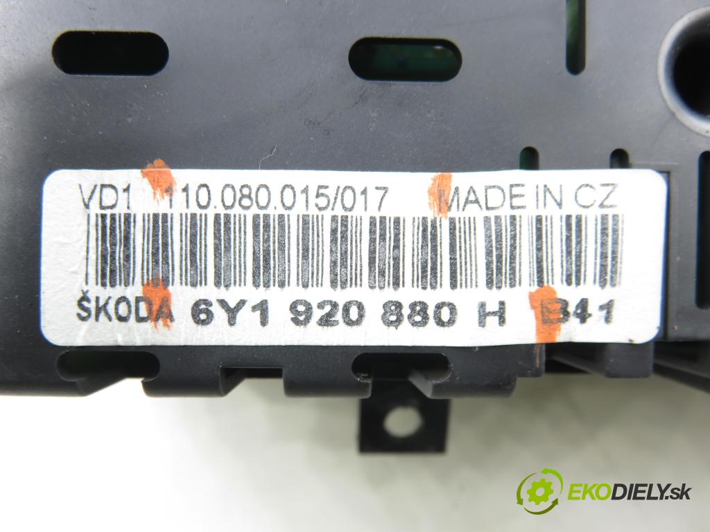 SKODA FABIA I Combi (6Y5) KOMBI 2003 74,00 1.9 TDI - ATD 1896,00 prístrojovka elektrický 6Y1920880H ; 110080015017