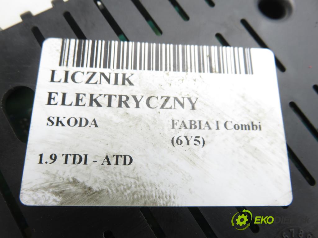 SKODA FABIA I Combi (6Y5) KOMBI 2003 74,00 1.9 TDI - ATD 1896,00 prístrojovka elektrický 6Y1920880H ; 110080015017