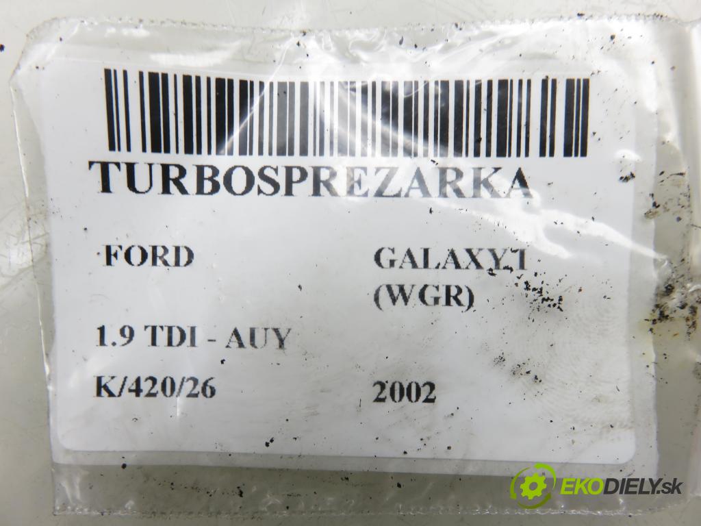 FORD GALAXY (WGR) VAN 2002 85,00 1.9 TDI PD 115 - AUY 1896,00 Turbodúchadlo 038253019N (Turbodúchadlo (kompletné))