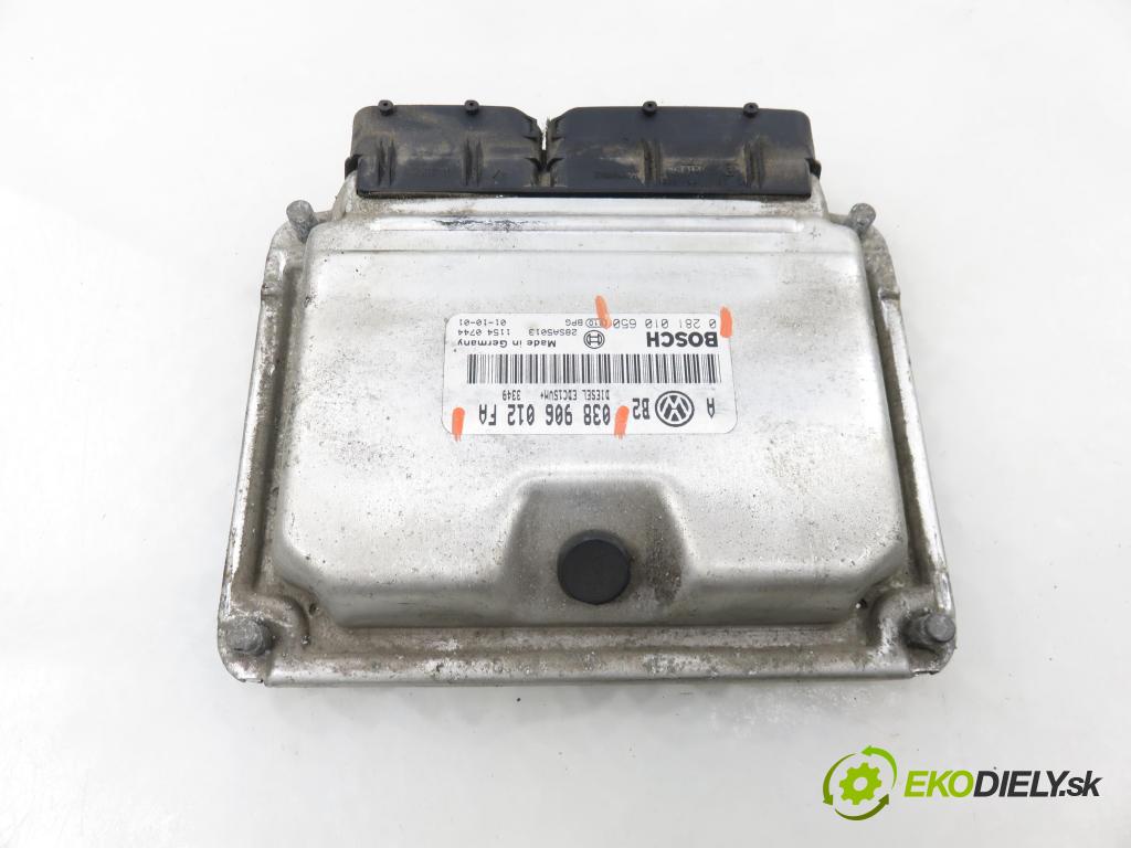 VW BORA (1J2) SEDAN 2002 66,00 1.9 TDI 90 - ALH 1896,00 řídící jednotka motora 038906012FA ; 0281010650