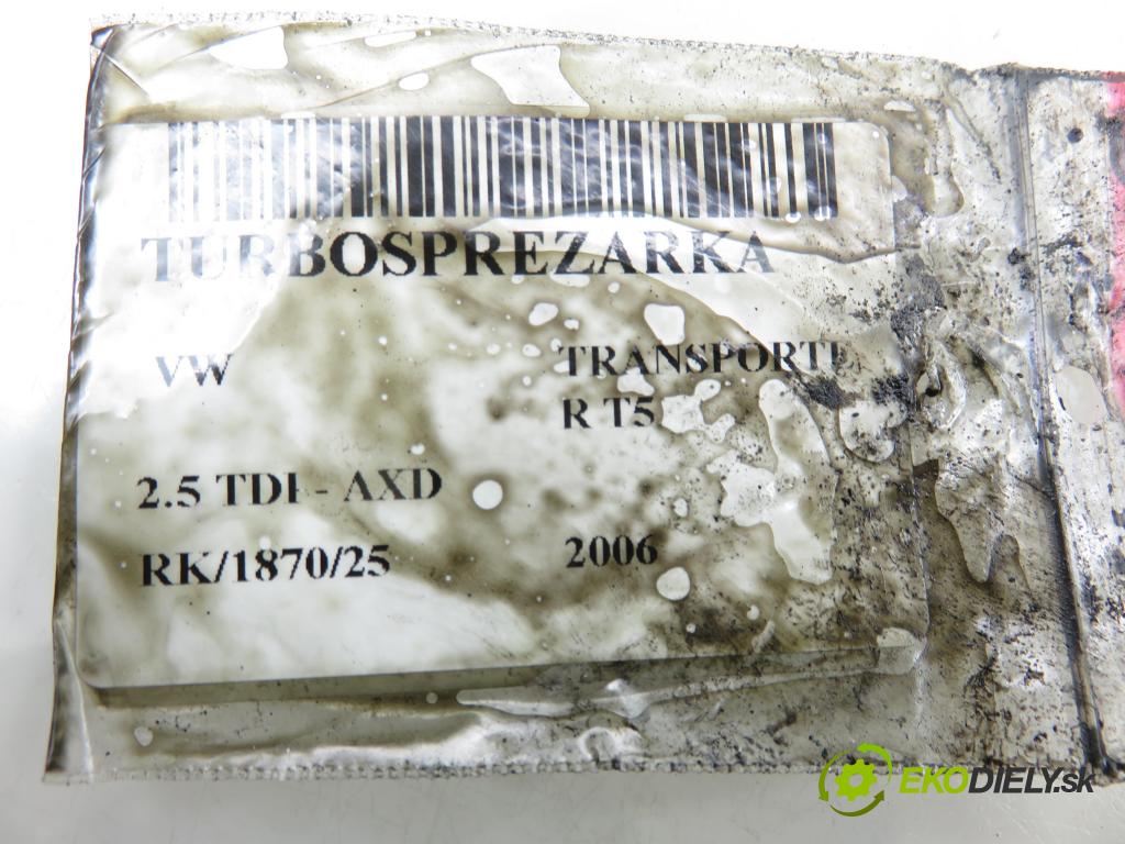 VW TRANSPORTER V Skrzynia (7HA, 7HH, 7EA, 7EH) FURGON 2006 96,00 2.5 TDI - AXD 2461,00 Turbodúchadlo 070145701K ; 7293252 (Turbodúchadlo (kompletné))