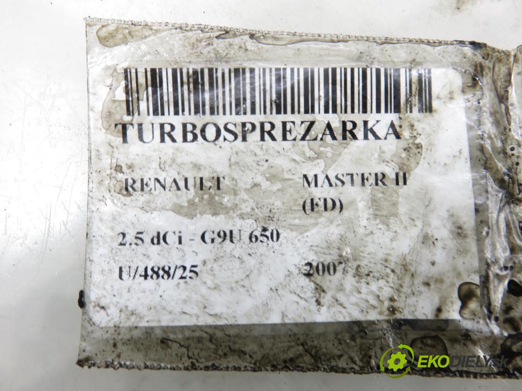 RENAULT MASTER II Skrzynia (FD) FURGON 2007 88,00 2.5 dCi 120 - G9U 650 2464,00 Turbodúchadlo 8200483650 (Turbodúchadlo (kompletné))